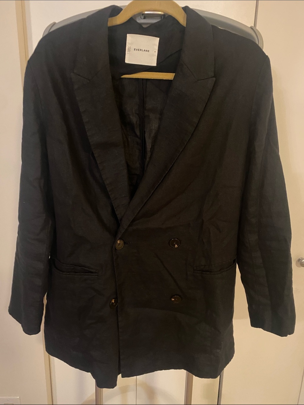 Everlane black double-breasted blazer